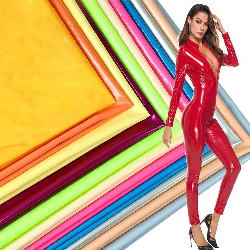 4 way stretch PU mirror plastic fabric vinyl for women garment