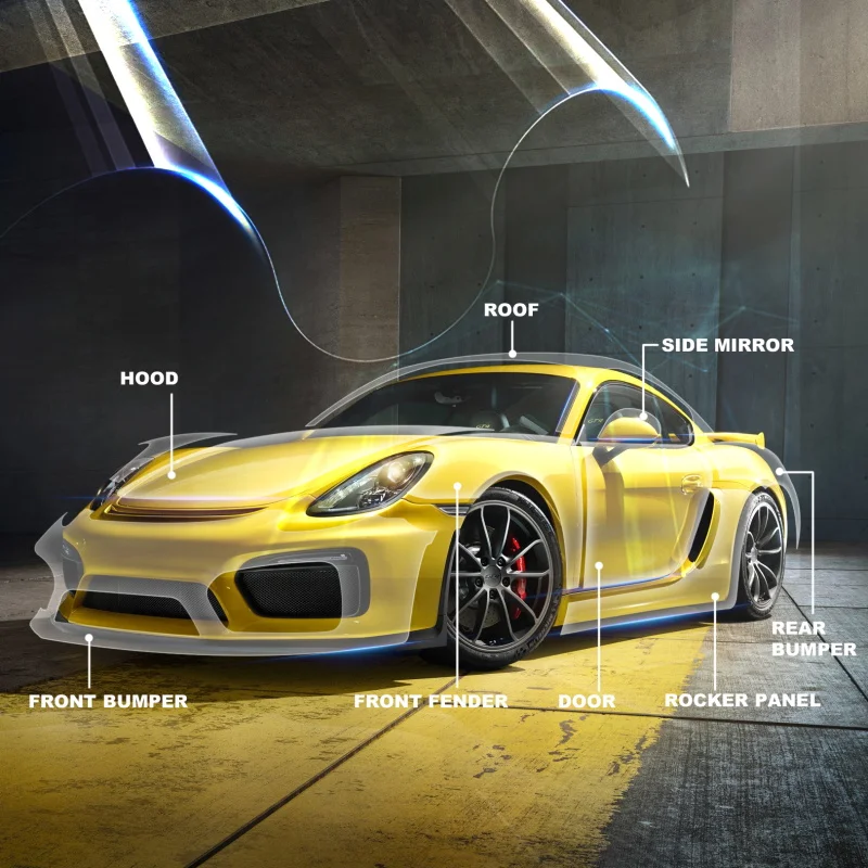 10 Years Warranty USA 7.5 Mil Self Healing TPU PPF Paint Protection Film Nano Coating not Yellowing TPU TPH Film