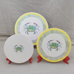 2022 New CRAB Design Melamine Plate Sets Rack With Customized Table Decor Art Framework For Decoration Plate
