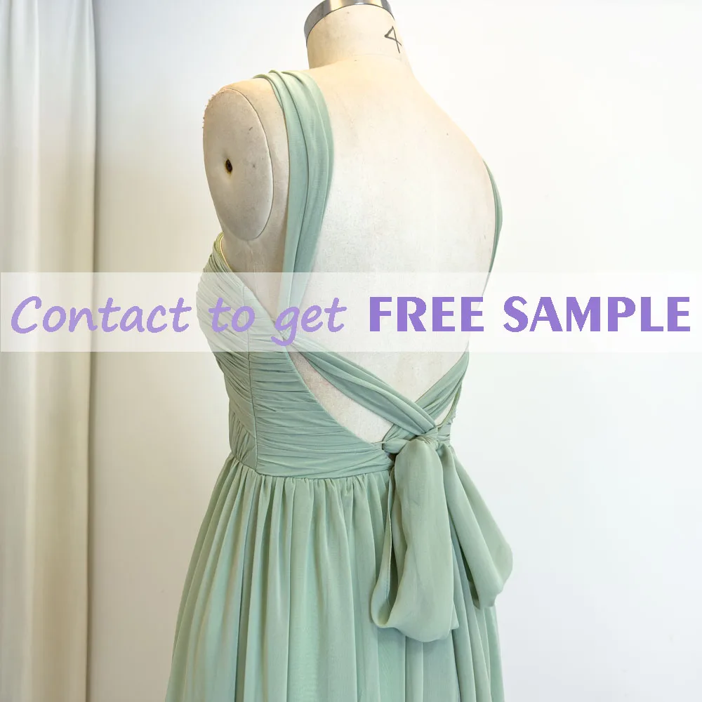 TEENYEE New Trends Plus Size Strap backless bridesmaid Dresses Green china Bridesmaid Long Dress For Leading Girls