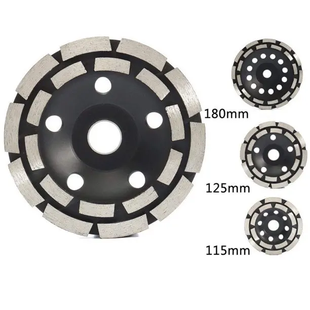 EN13236 4'-9' Double Row Diamond Grinding Cup Wheel for Concrete Applied With Angle Grinder and Floor Polishing Machine