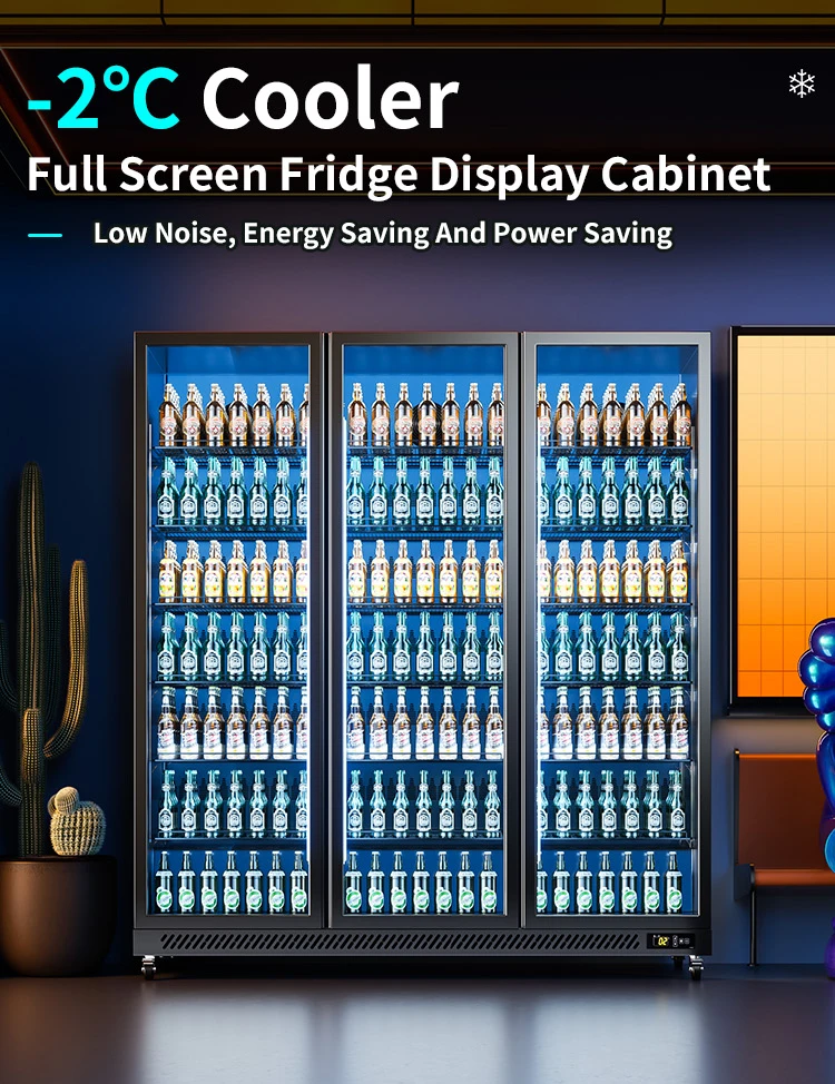 LB1250C Hot Selling Upright Cooler Without Defogging Black White Color 800L Double Door Commercial Display Fridge For Canteens