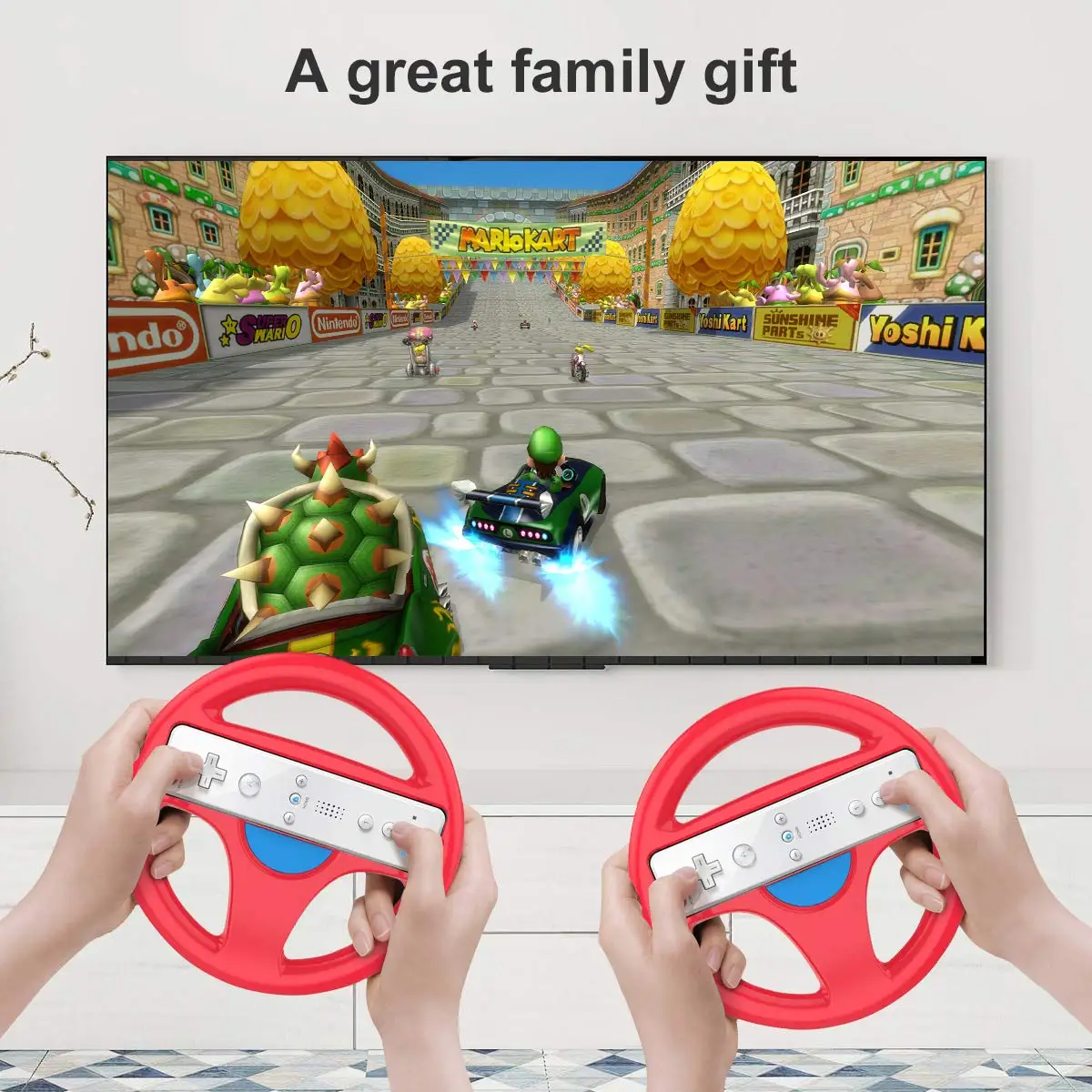 Игровой контроллер Wii Гоночное Рулевое колесо для Nintendo Remote Game -2 шт. по заводской цене
