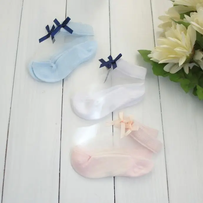 2021 Cotton baby newborn socks cute non-slip butterfly lace stockings