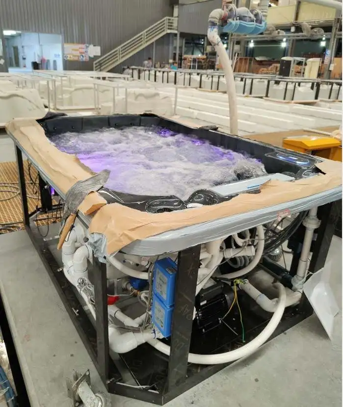 HANSE hotel villa balcony 3 person balboa system free standing small size hydro sex massage spa hot tub outdoor