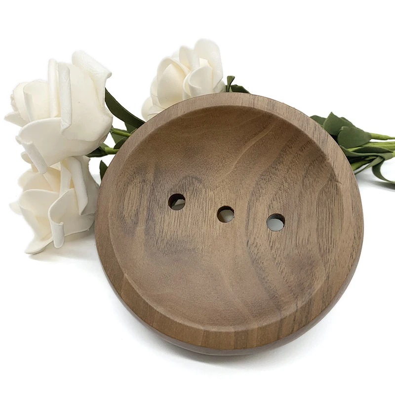 2024 Manufacturer Directly Sales Custom Handmade Bathroom Walnut Custom Wooden Soap Dish Soap Box