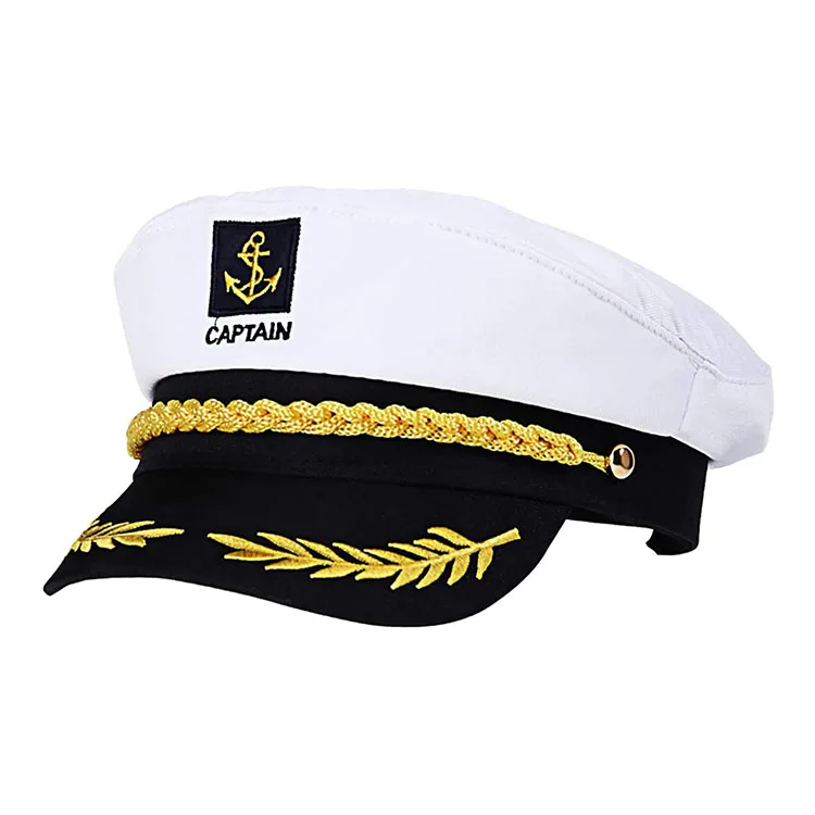 
Adult Captain Hat Stain Yacht Boat Navy Sailor Sea Marine Navy Officer Cap Hat  (1600167263110)