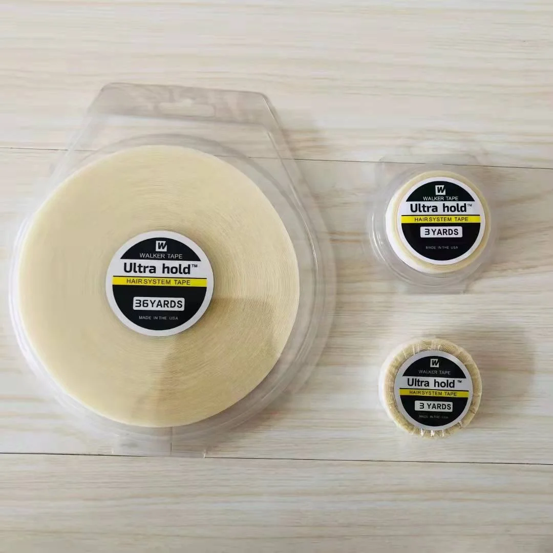 Stock Sticky Walker Double Side Hair Extensions Tape Roll White 36 Yards ultra Hold Glue for Toupee Wig