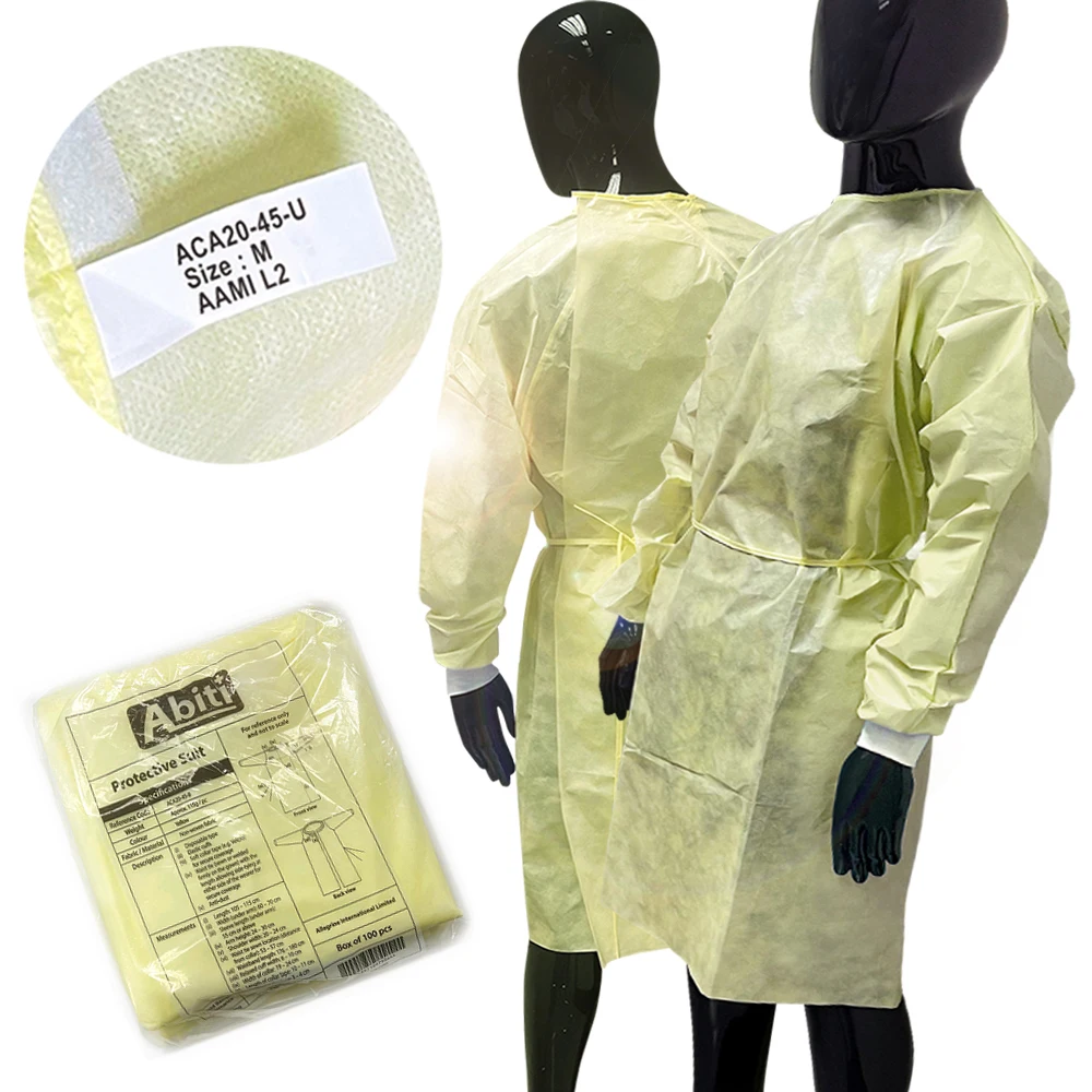 Factory Price Hot Selling Waterproof Portable AAMI Standard Level 2 Gowns For Adult