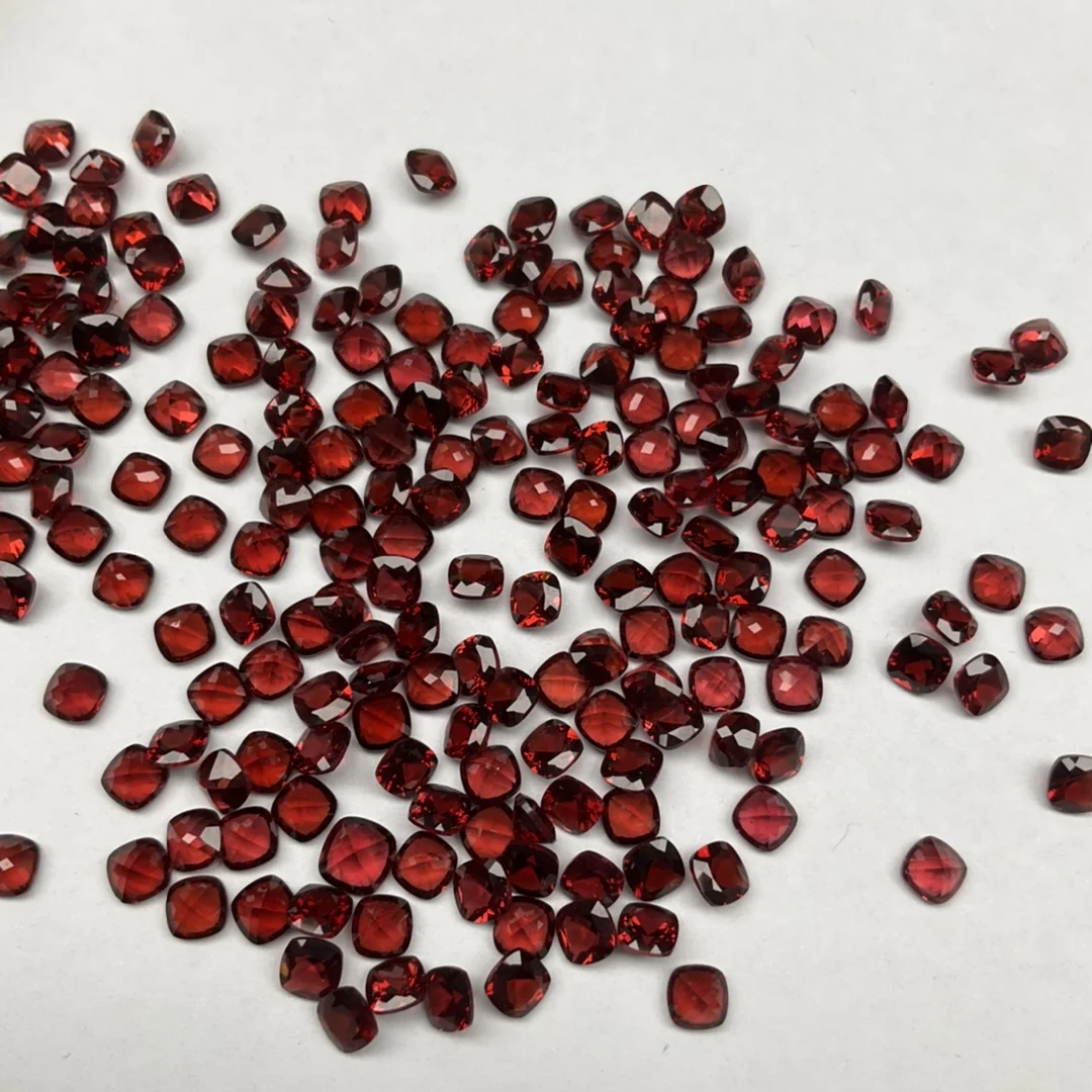 Natural garnet ring surface cut water drop-shaped bare stone inlaid ring pendant earrings with stone 35mm4689