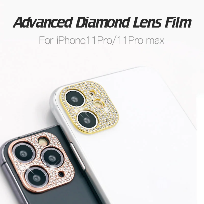  Шикарная Алмазная Защитная пленка для объектива камеры iPhone 12 Pro Max алмазная блестящая Модный чехол