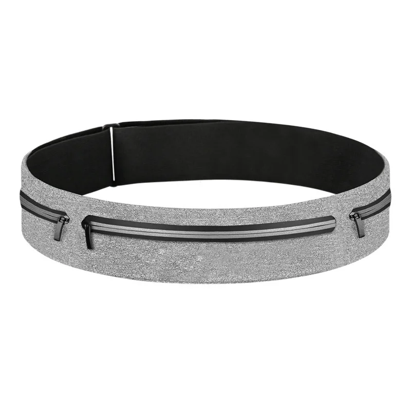 Triathlon marathon sport unisex waist bag fanny pack custom zipper reflective pocket light waterproof elastic running belt