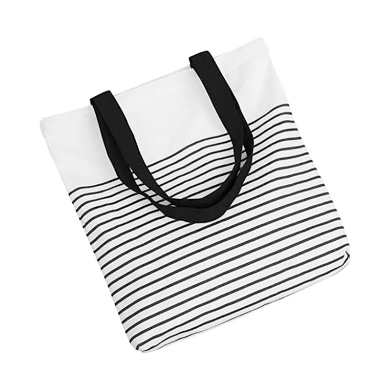 Promotional direct sale grocery black line custom logo printing eco friendly reusable canvas cotton tote shopping bag