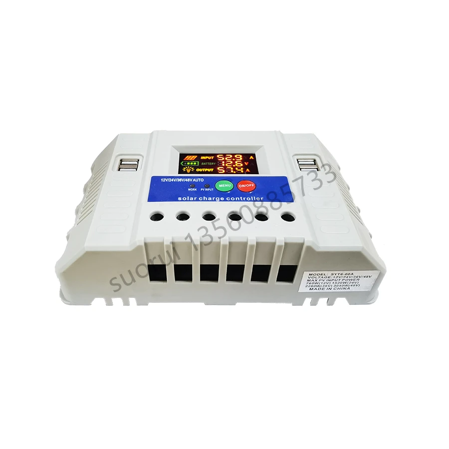 YONGFA SYT6-60A 12V/24V/36V/48V авто 60A блок управления установкой на солнечной батарее 4 порта USB