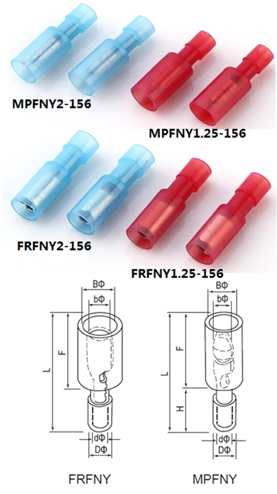 Durable FRFNY1.25 Brass Terminals With Nylon Fully Insulated