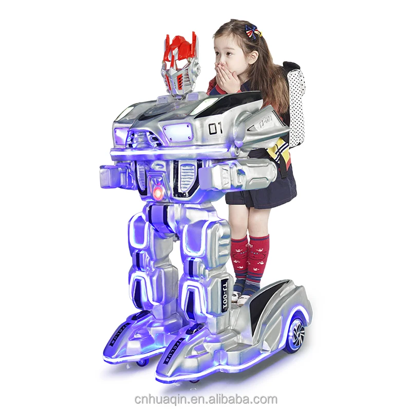 2022 new funny game machine kiddie rides fiberglass walking robot ride for sale