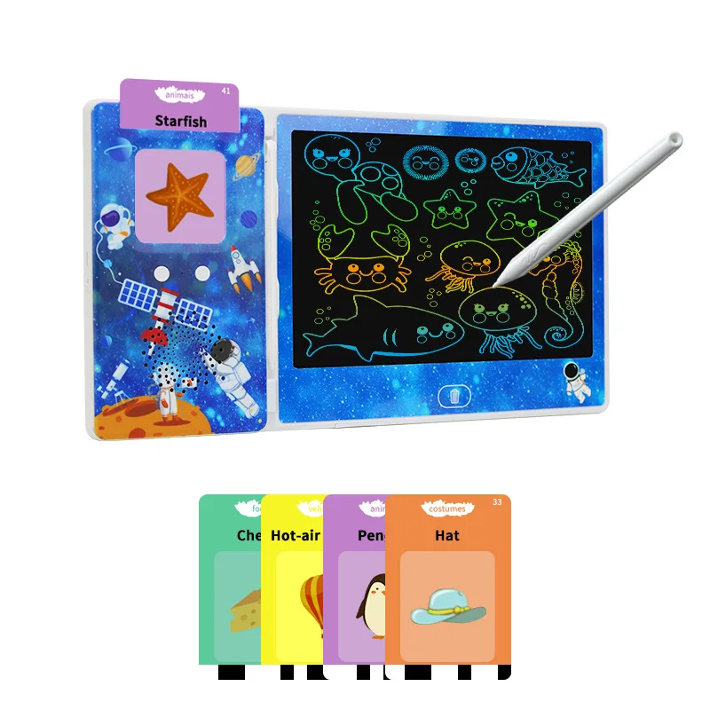 Talking Flash Cards with LCD Writing Tablet Speech Therapy Toys For Toddlers Sensory Educational Toys