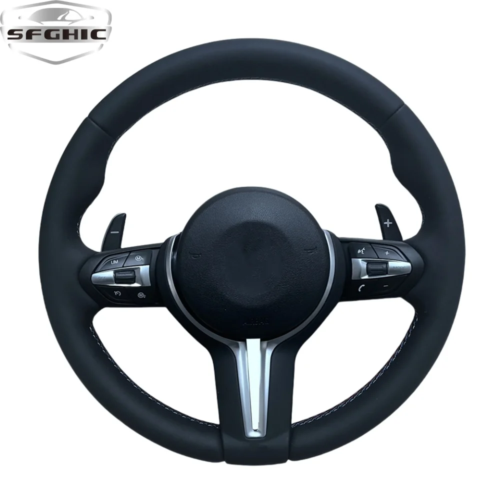 Custom Black Perforated Leather Steering Wheel For BMW F10 F11 F31 F20 F21 F22 F25 F26 F15 F16 F35 F36 F32 M3 M6 F80 F82  F30