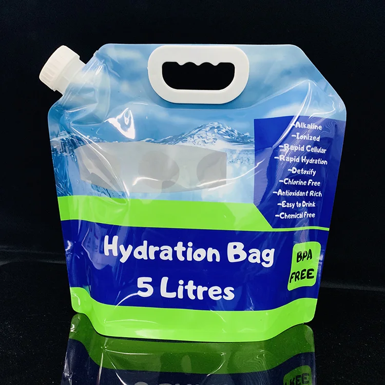 Wholesale 5 Liter 1 Gallon Reusable Foldable Drinking Water Bag For Camping & Hiking