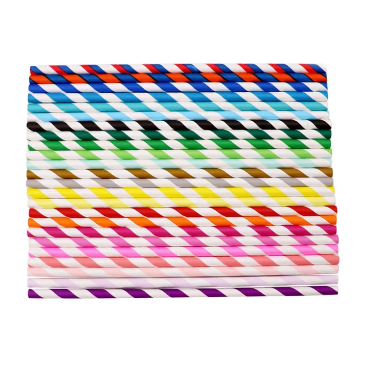 6mm fsc standard full colors printing 25pcs/100pcs packing Paper drinking straws