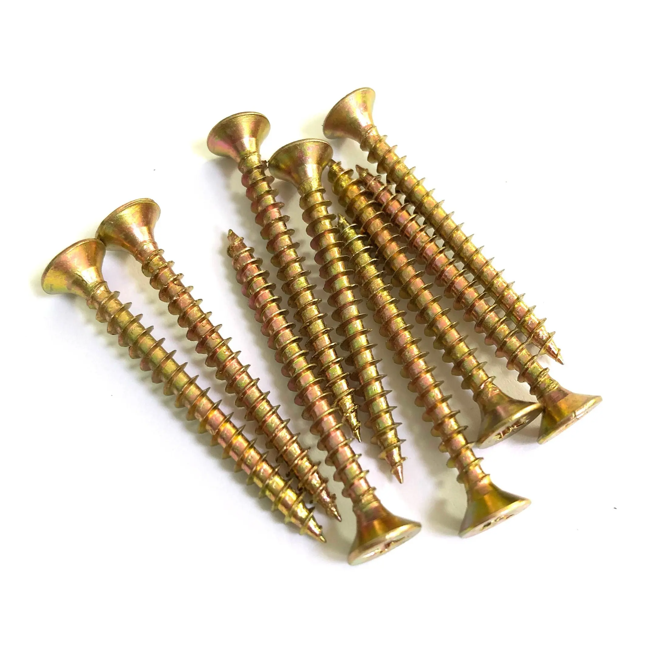 Wood screws color screws factory supply! chipboard screws yellow zinc plated full/half  thread pozi drive CSK