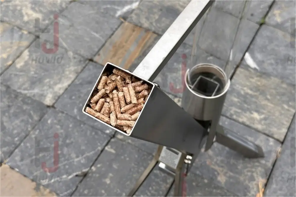 Freestanding Pellet Stove Fire Heaters Wood Burning Outdoor Pellet Patio Heater with Glass Tube