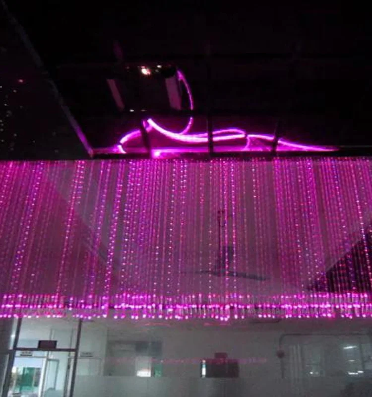 0.75mm PMMA side glow sparkle spot lighting optical fiber with clear sheath for waterfall curtain