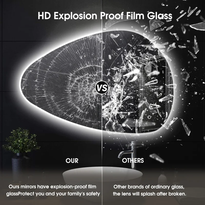 Dimmable Touch Wall Switch Control Mirror Bathroom Led Classy Vanity Mirror with High Lumen