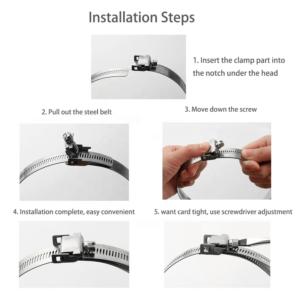 perforated worm gear clamps Manufacturer Price 304 Stainless Steel High Pressure Quick Release Spring Hose Clamp