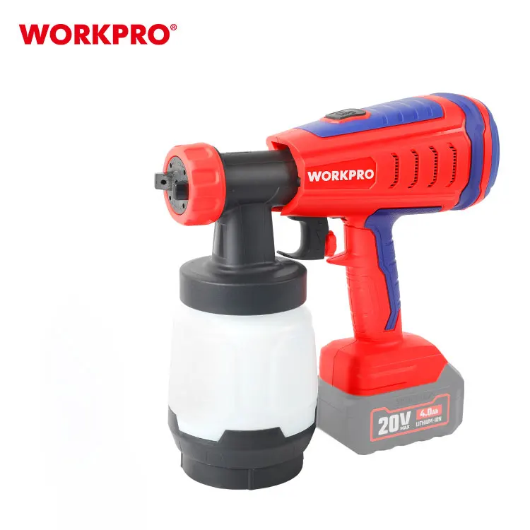 WORKPRO AUTO CORDLESS PAINT SPRAY GUN PORTABLE ELECTRIC POWER TOOL PAINTING 800ML 20V BRUSHLESS SPRAY GUN