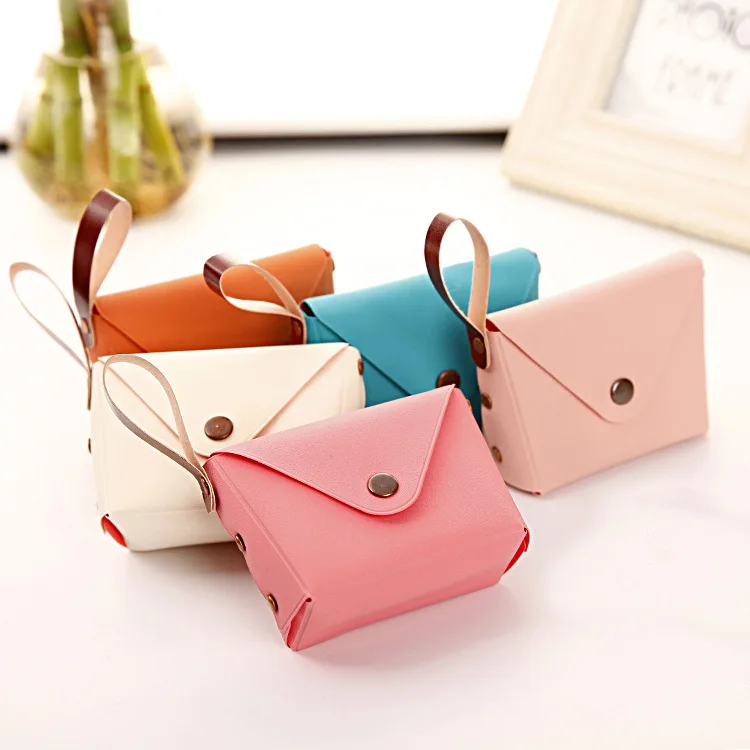 Hot sale korean style cute candy color pocket coin purse key bag creative macaron hand bag card cash wallet