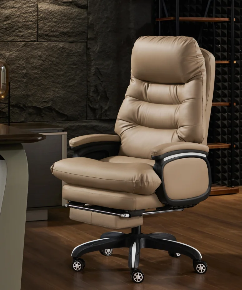 The boss Office Chair Comfortable Sedentary Can Lie Home Leather Business Large Class Chair