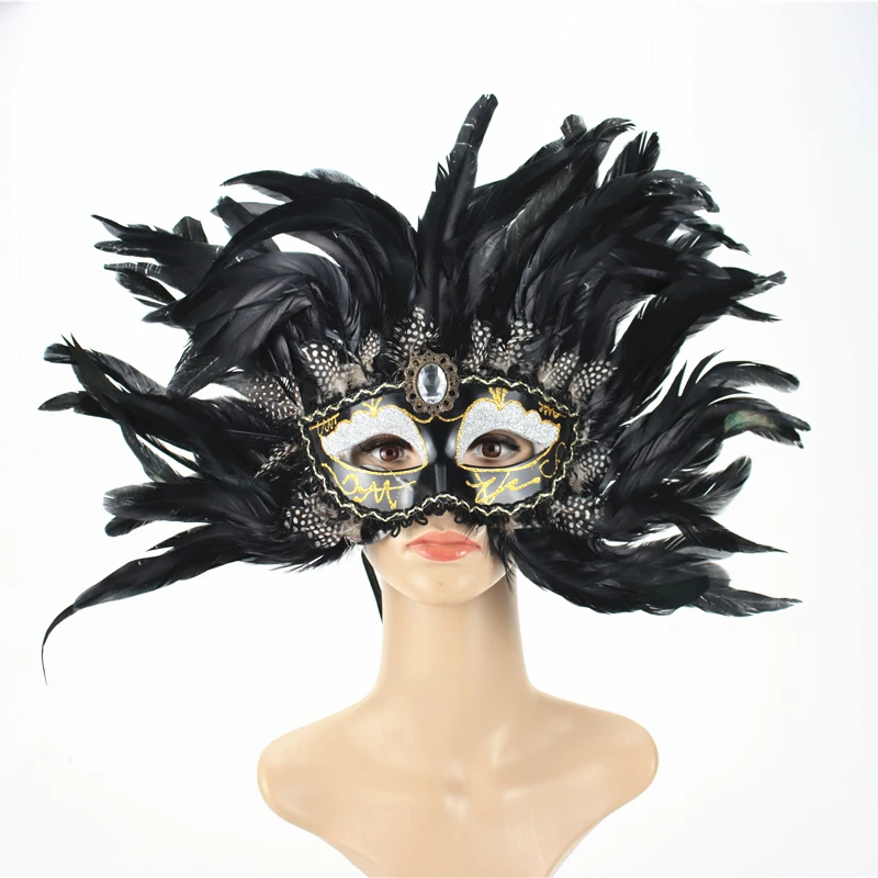 customized feather black feather fashion Carnival Mask masquerade face mask