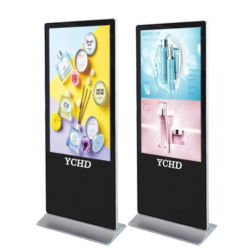 LCD indoor YCHD 65 inch floor standing digital signage kiosk hotel shopping mall