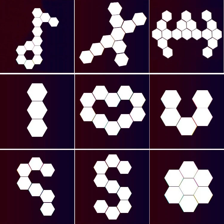 Quantum Honeycomb Mosaic Color Version Hexagonal Modular Touch Sensitive Lighting Wall Lamp LED Night Light