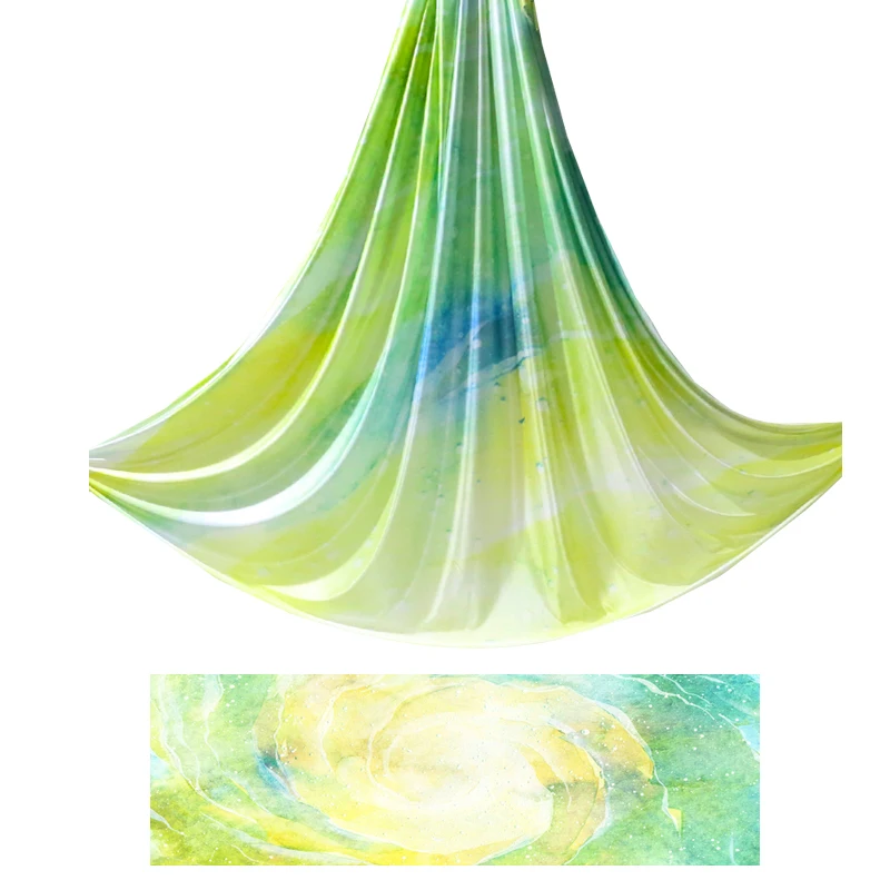 47 kinds Rainbow color 5m High Strength anti-gravity yoga hammock aerial silks yoga swing Premium Aerial Yoga Swings Fabric