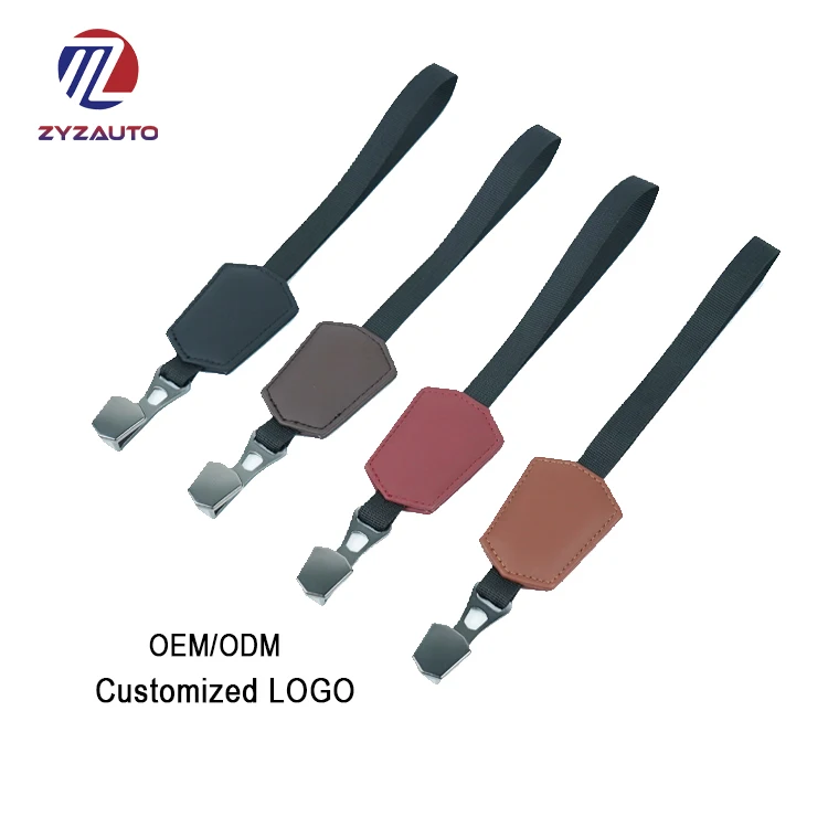 ZY Non-toxic PU Leather Strappy Hook Car Headrest Hook Holder Soft Interior Decoration Auto Seat Hook