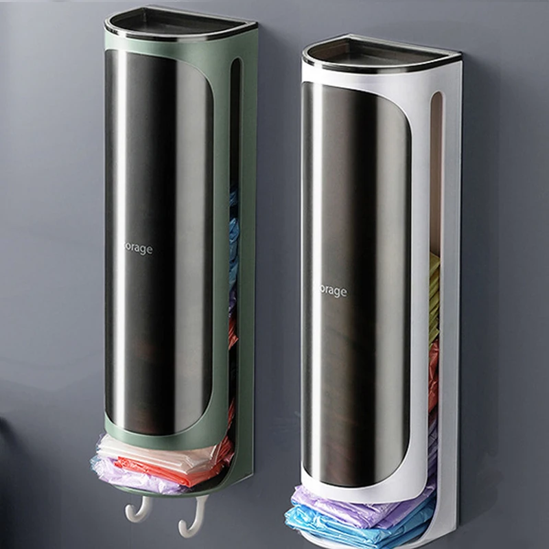 Factory Wholesale plastic bag kitchen wall mounted garbage bag storage box