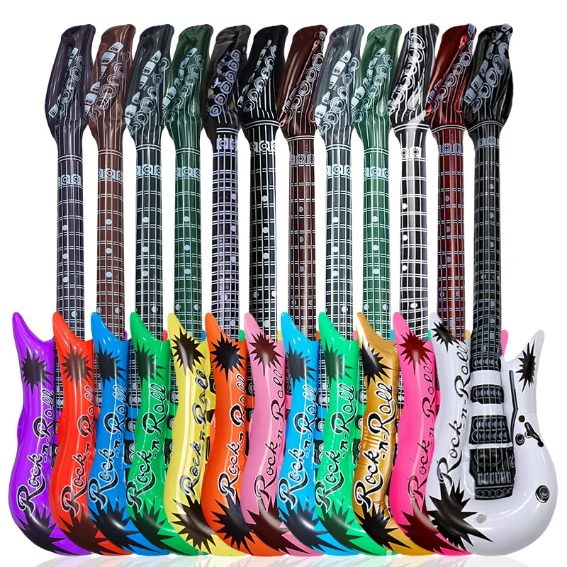 Waterproof Assorted Colors Party Decoration Guitar inflatable toys for children