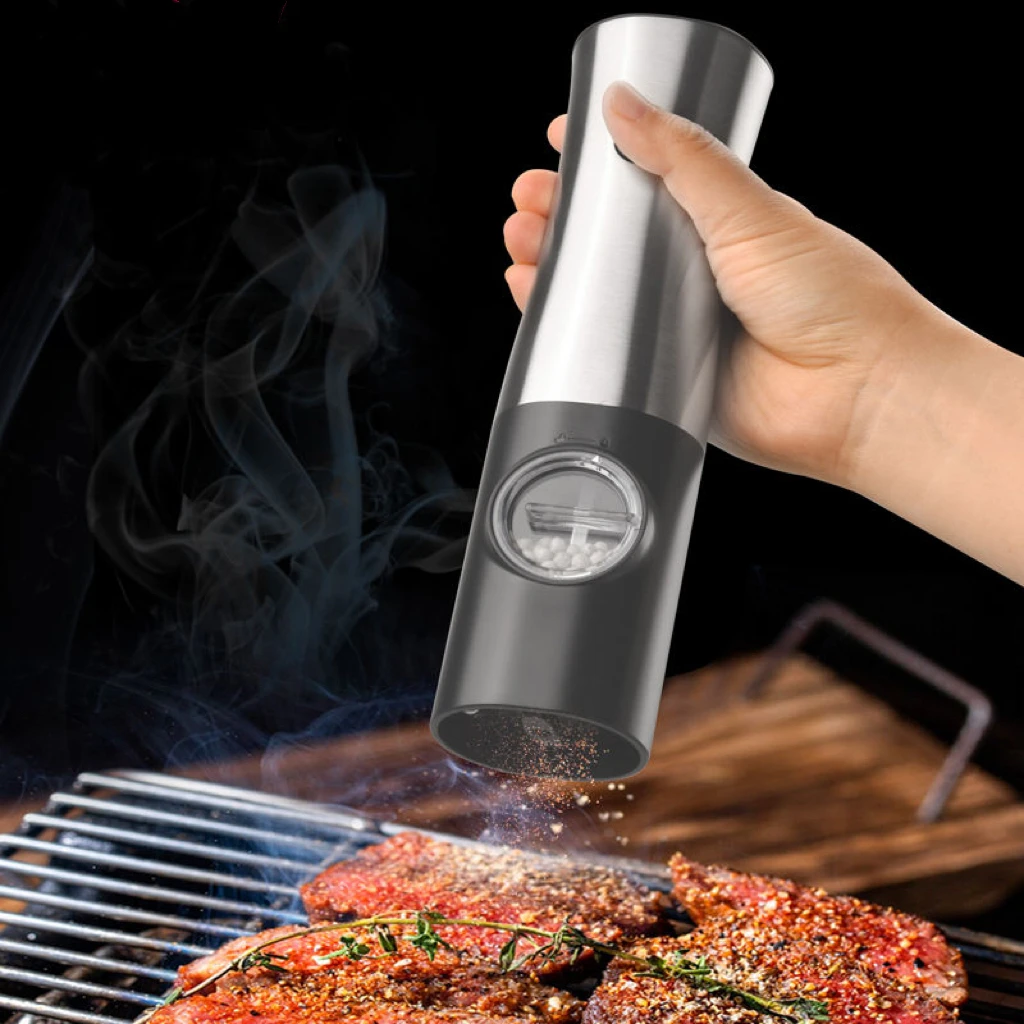 2024 Trending Battery-powered Automatic Electronic Stainless Steel Salt & Pepper Mills
