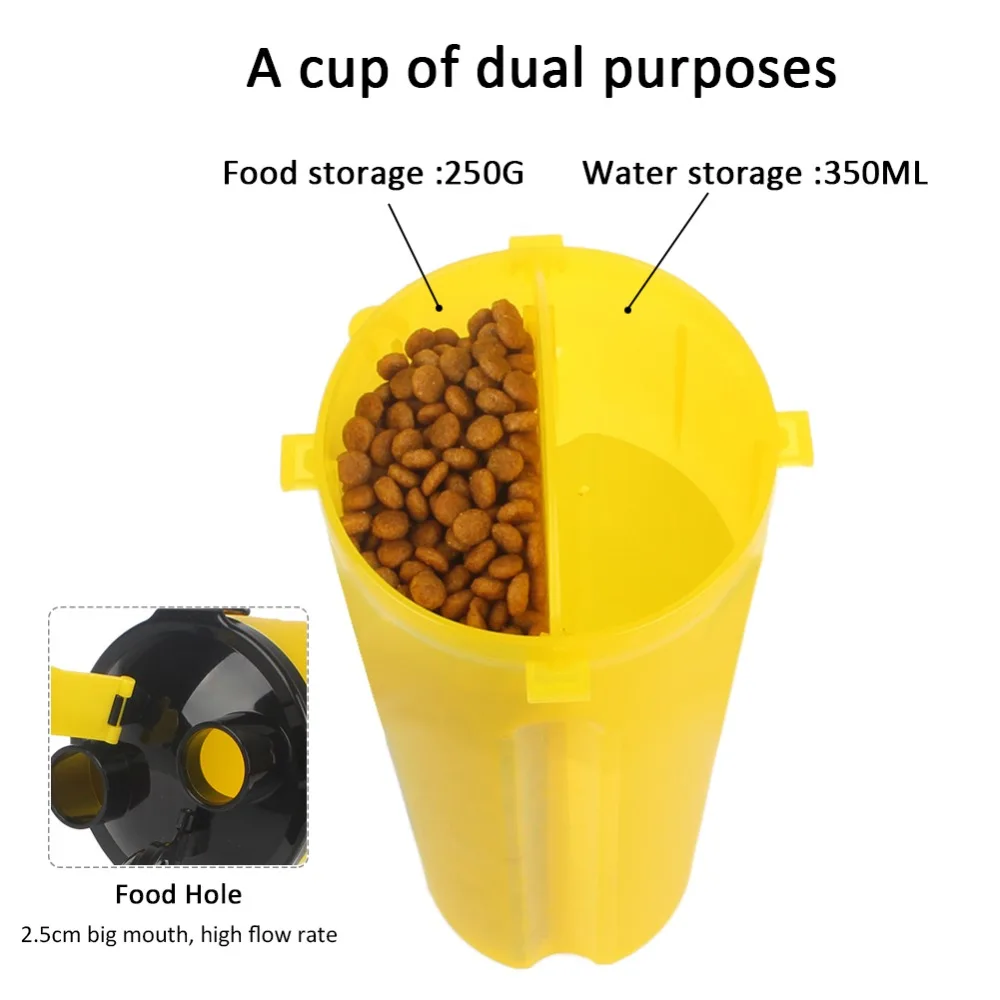 2022 New Colorful Plastic Portable Cat Dog Water Bottle Food Feeder Drinker,Dog Water Bottle 2 In 1 With Food Container