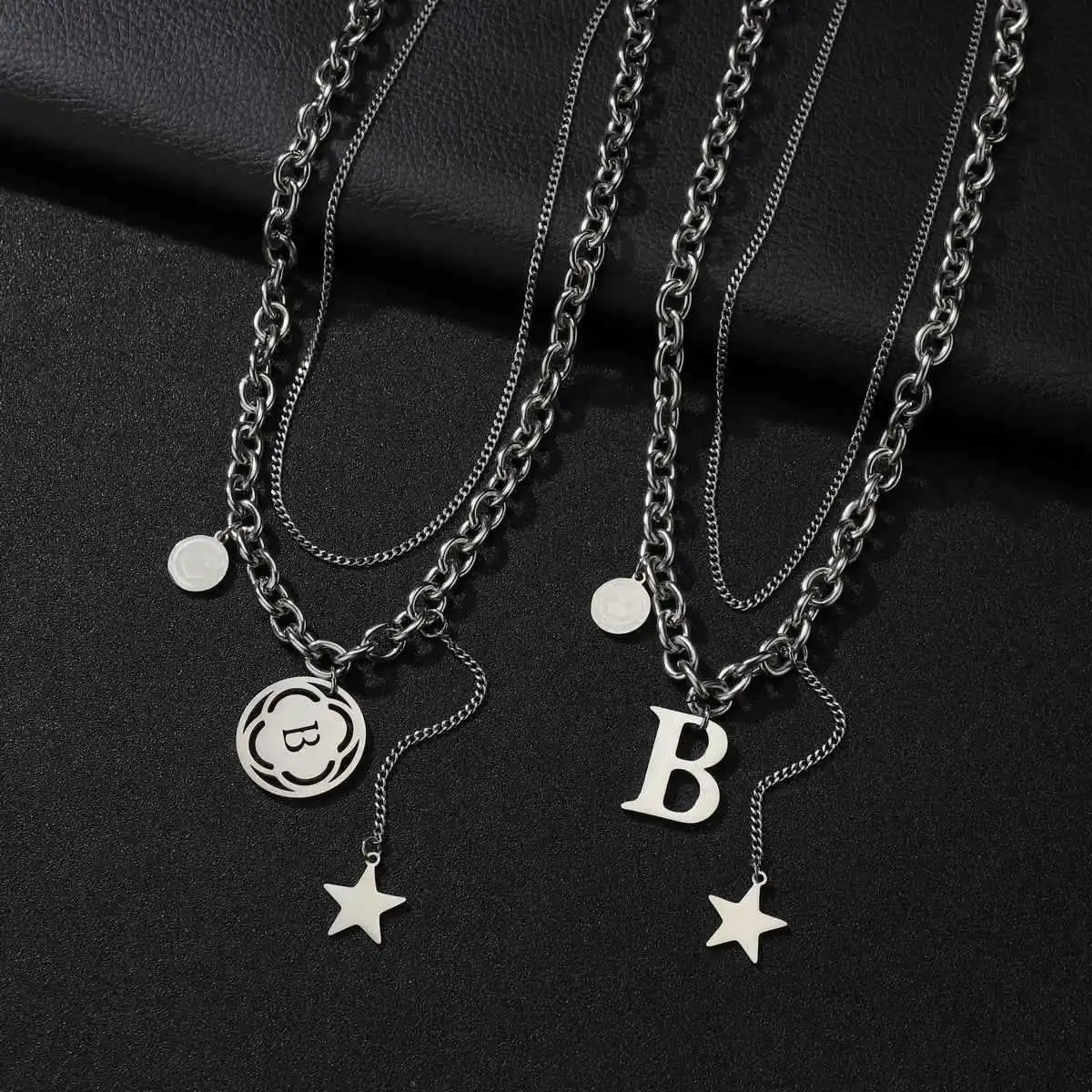 Luxury Titanium Steel Necklace Female Ins Hip-hop Spice Chain Overlaid Sweater Chain