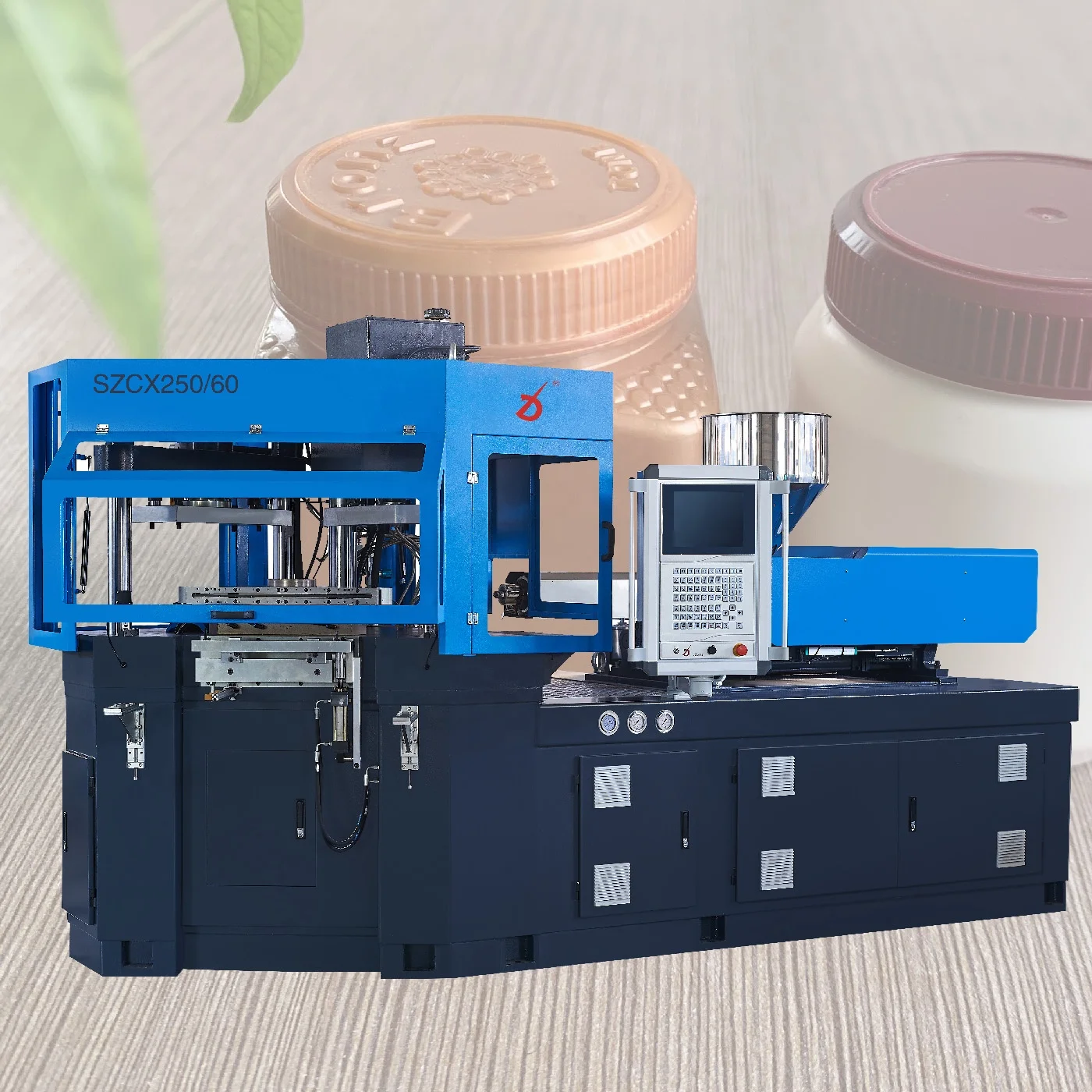 China good quality cosmetic packaging PP,PE,PET bottle producing injection blow molding machine