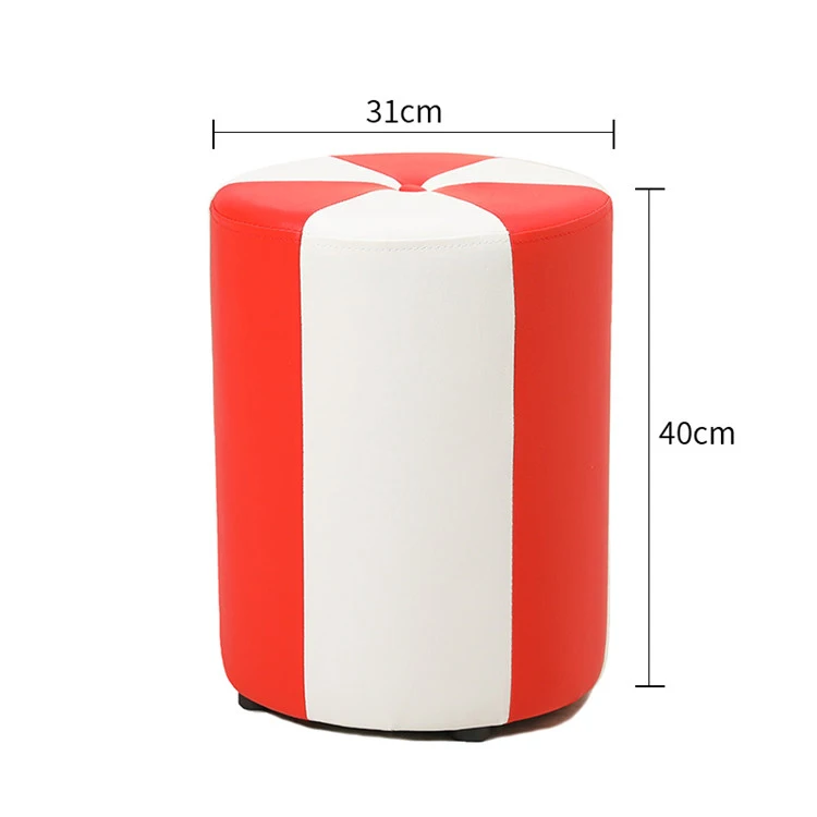 Водонепроницаемый круглый кожаный стул детский пуфик