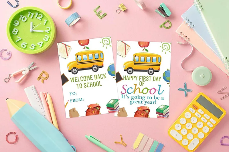 Chalkboard Welcome Postcards Colorful Welcome To Our Class Cards Back To School For Kids