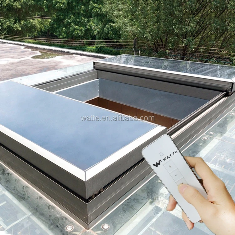Automatic Roofing Top Sunroof Daylighting Ventilation Electric Motorized Sliding Roof Glass Window Skylight With Import Motor