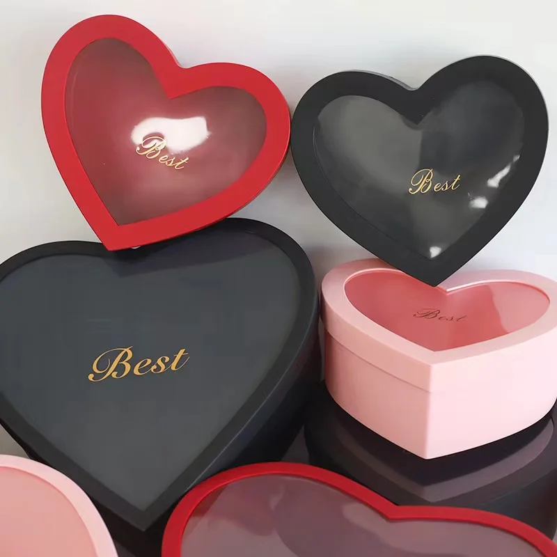 Luxury Gift Packaging Customised Valentine Day Heart Shaped Packaging Chocolate Flower Gift Boxes