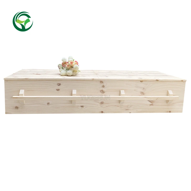 Funeral Supplies Eco Cremation Wood Simple Casket America Adult Funeral Coffin Solid Pinewood Coffin for Natural Woodland Burial