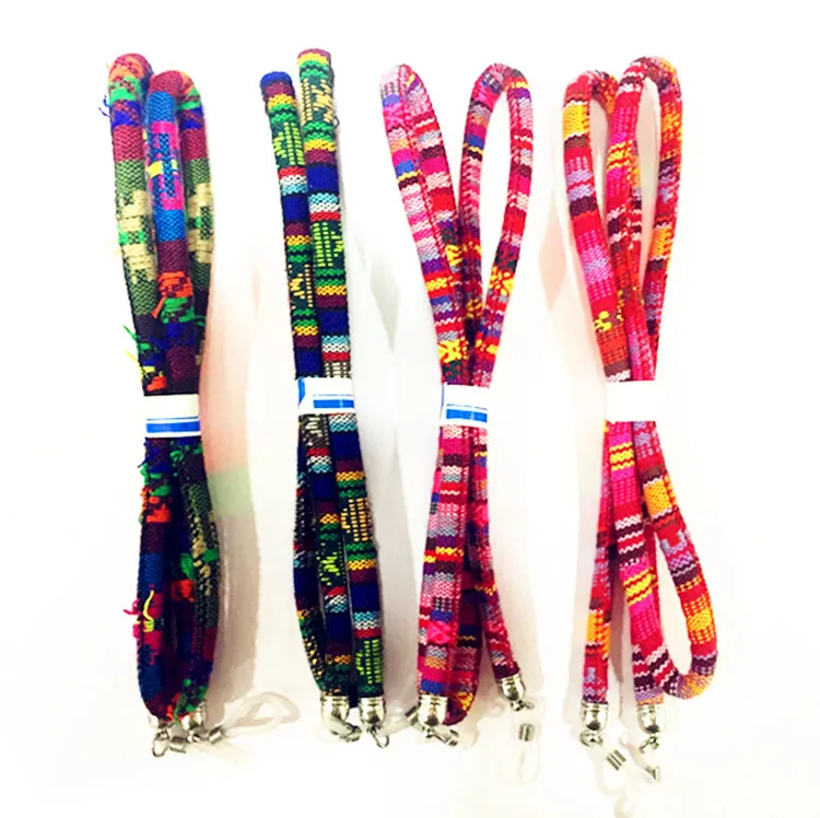 Цепочка для очков, цепочка для очков, ожерелье в этническом стиле, шнурок для очков, сетчатый шнур, многоцветный ремешок для солнцезащитных очков для женщин