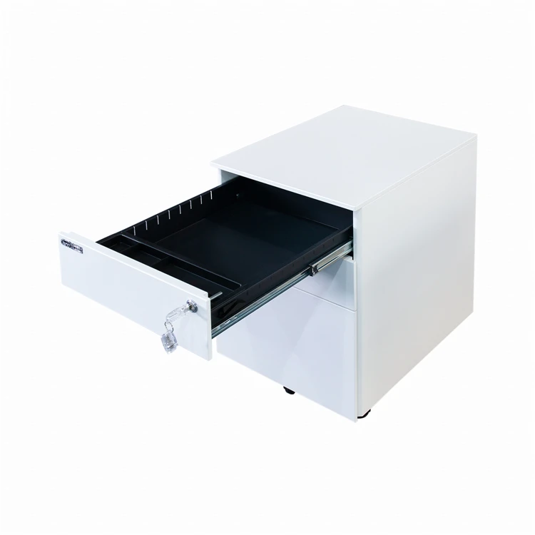 Multifunctional small metal 3 drawers cabinet with rollers